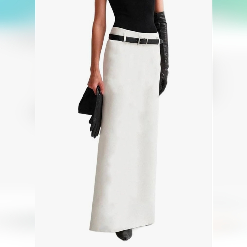 Elegant White Maxi Pencil Skirt